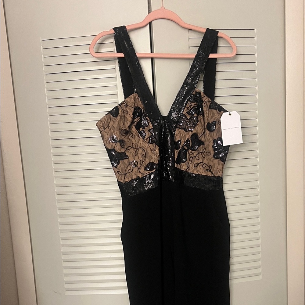 Black and Tan Sequin Dress